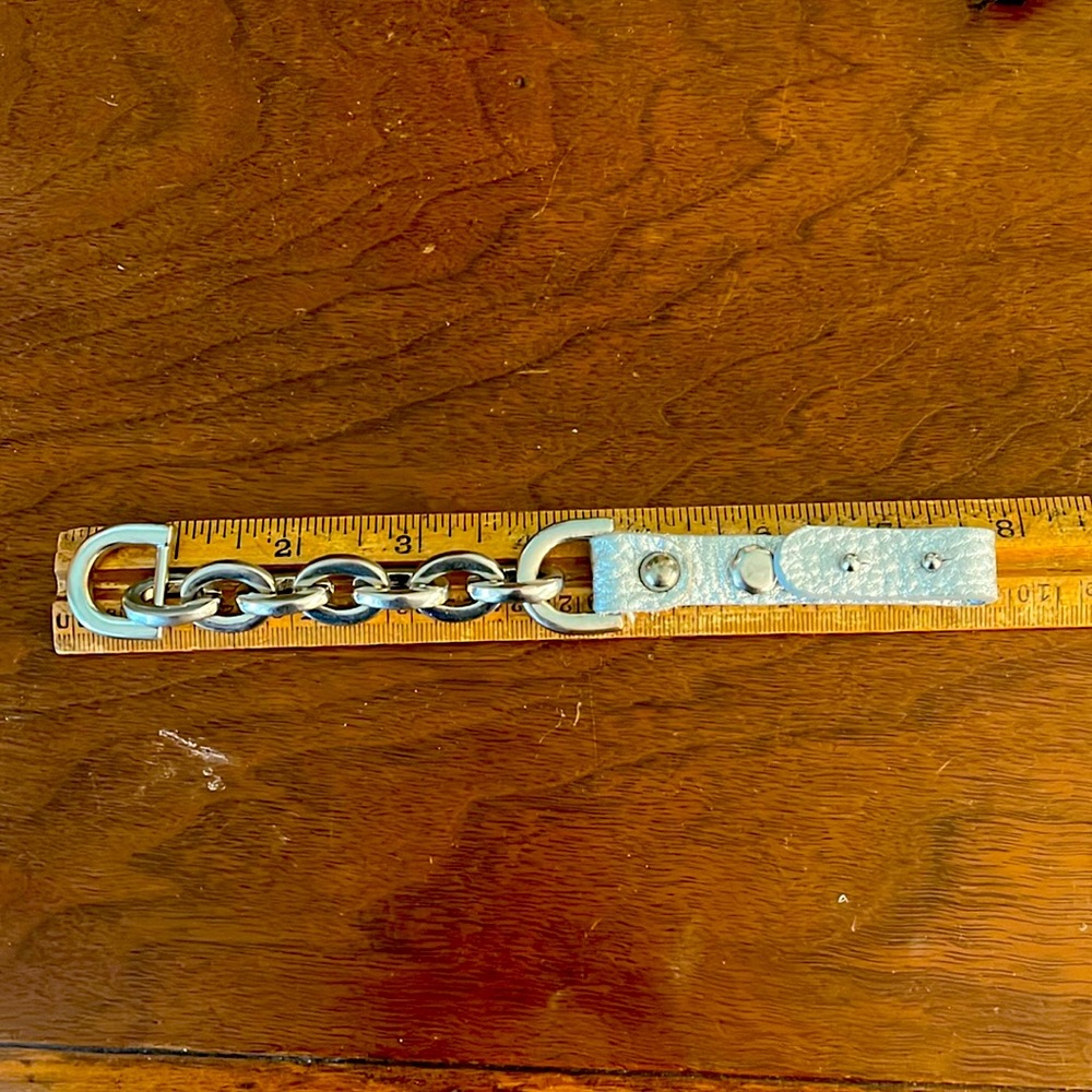 Leather and chain bracelet